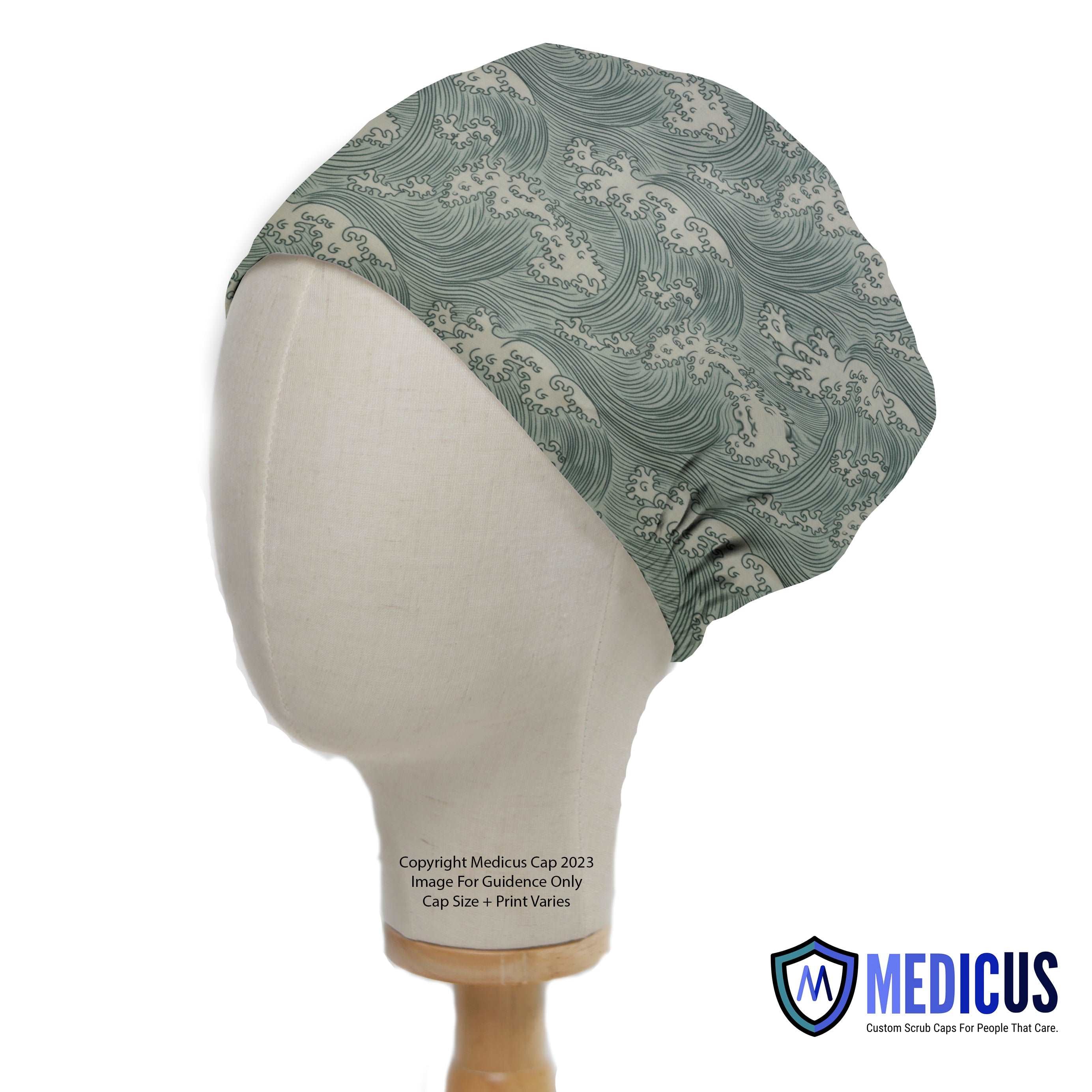 Anime Japanese Waves Scrub Cap