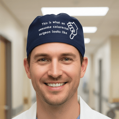 Embroidery - This Is What An... - scrub cap shown on model