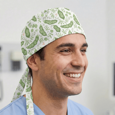 Food Peas In Pod scrub cap shown on model
