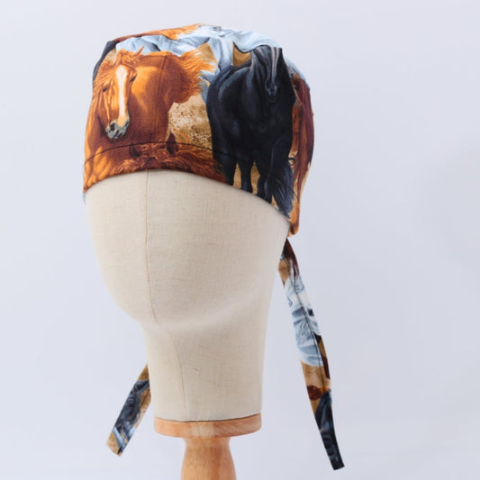 Horses Run Wild Scrub Cap