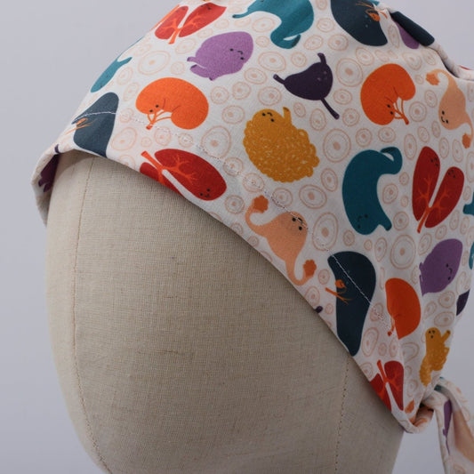 Colourful Organs Hearts Kidneys Scrub Cap
