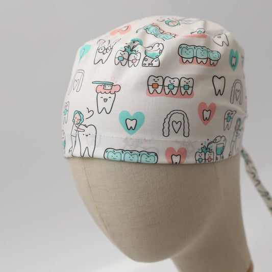 Gorro de limpieza dental blanco para higienista
