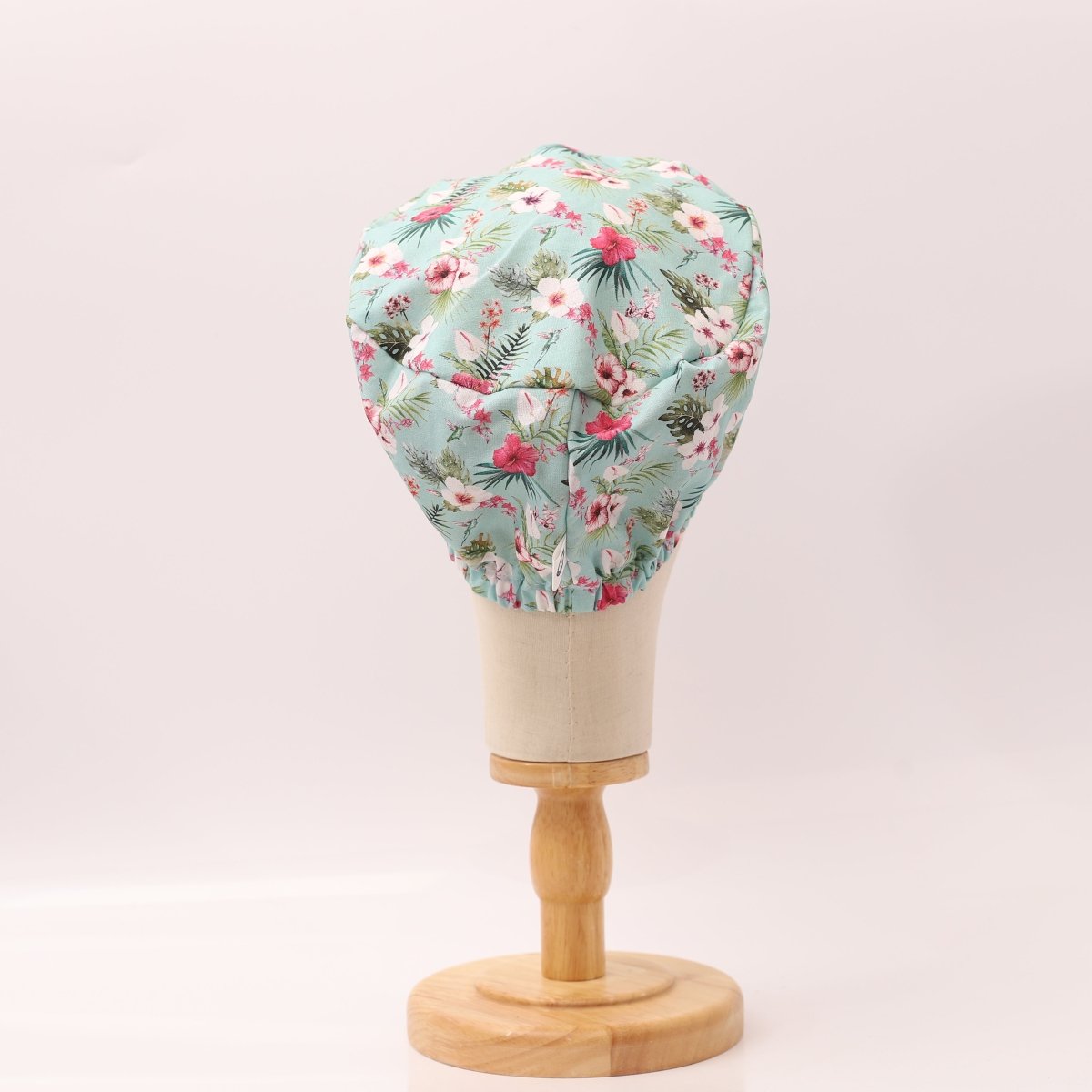 Floral On Teal Scrub Cap