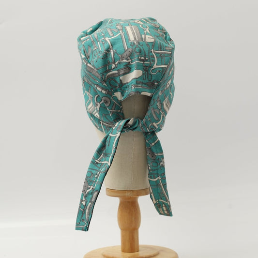 Hospital Tools Surgeons Table On Teal Blue Scrub Cap