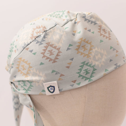 Boheme Boho Geometric Shapes Theatre Scrub Cap