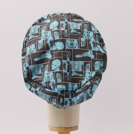 Gorro quirúrgico con rejilla azul para rayos X del cuerpo humano
