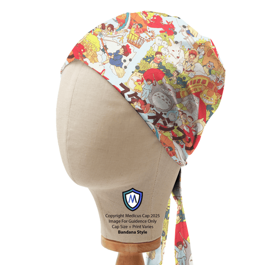 Gorro quirúrgico con ondas japonesas de anime