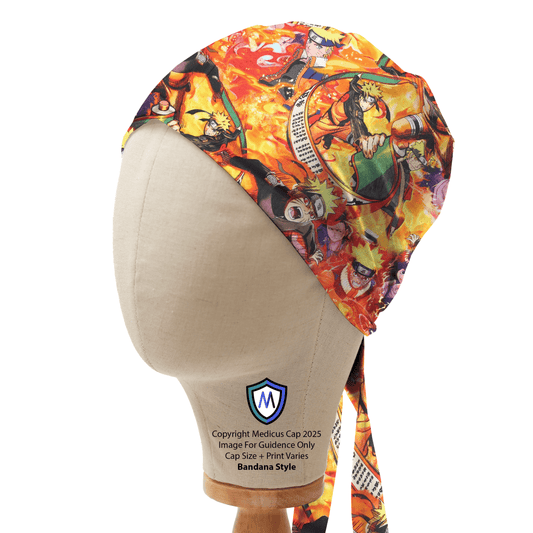 Gorro quirúrgico con ondas japonesas de anime