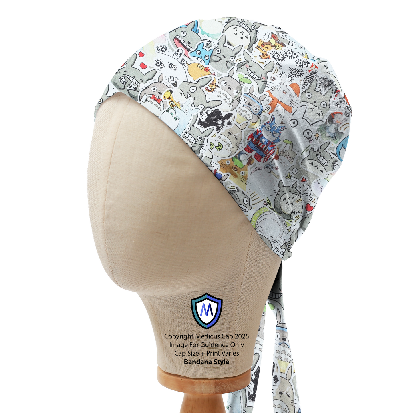 Totoro Sticker Fabric Scrub Cap