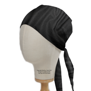 Classic Plain Black Scrub Cap | Theatre Hat from Medicus Scrub Caps