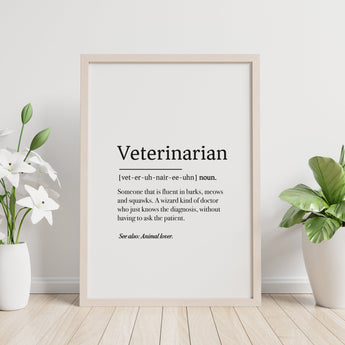 Poster - Veterinarian Definition Poster / Digital Download from Medicus Scrub Caps
