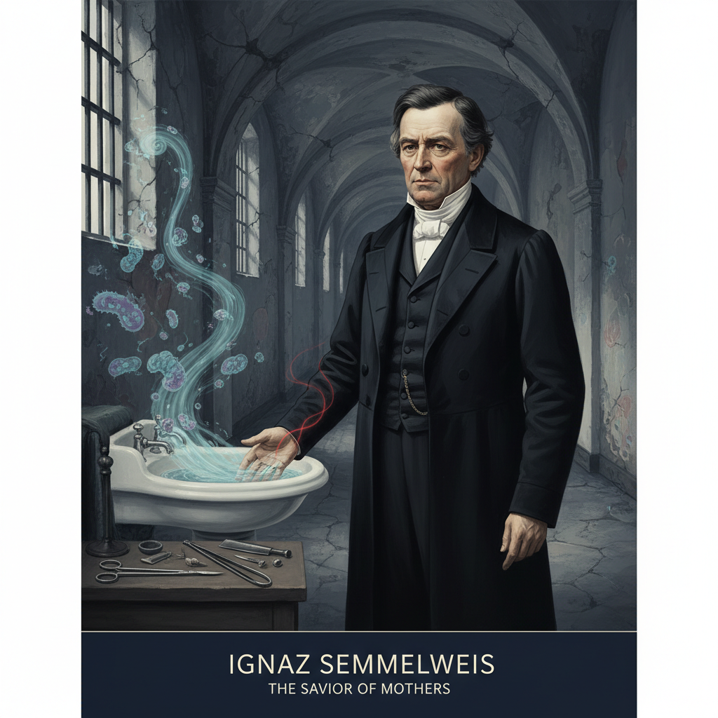 Portrait of Ignaz Semmelweis the doctor who proved handwashing saves lives