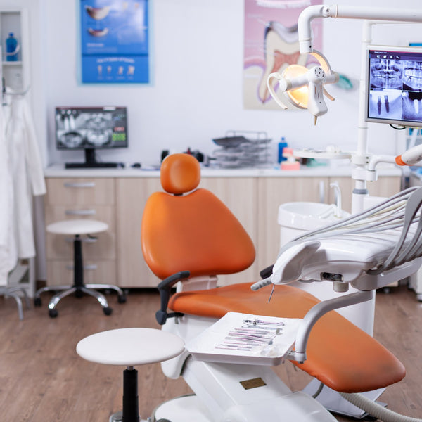 Modern dental clinic interior with treatment chair