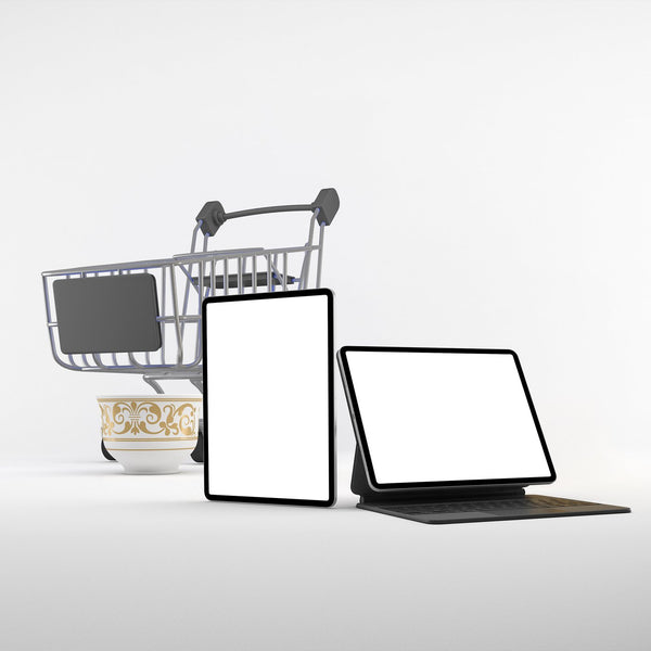 Online shopping on a laptop