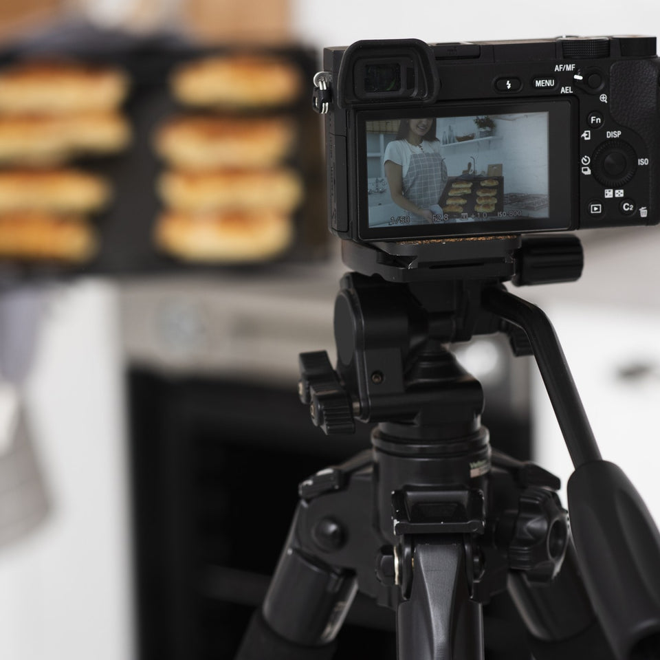 Video camera on a tripod recording