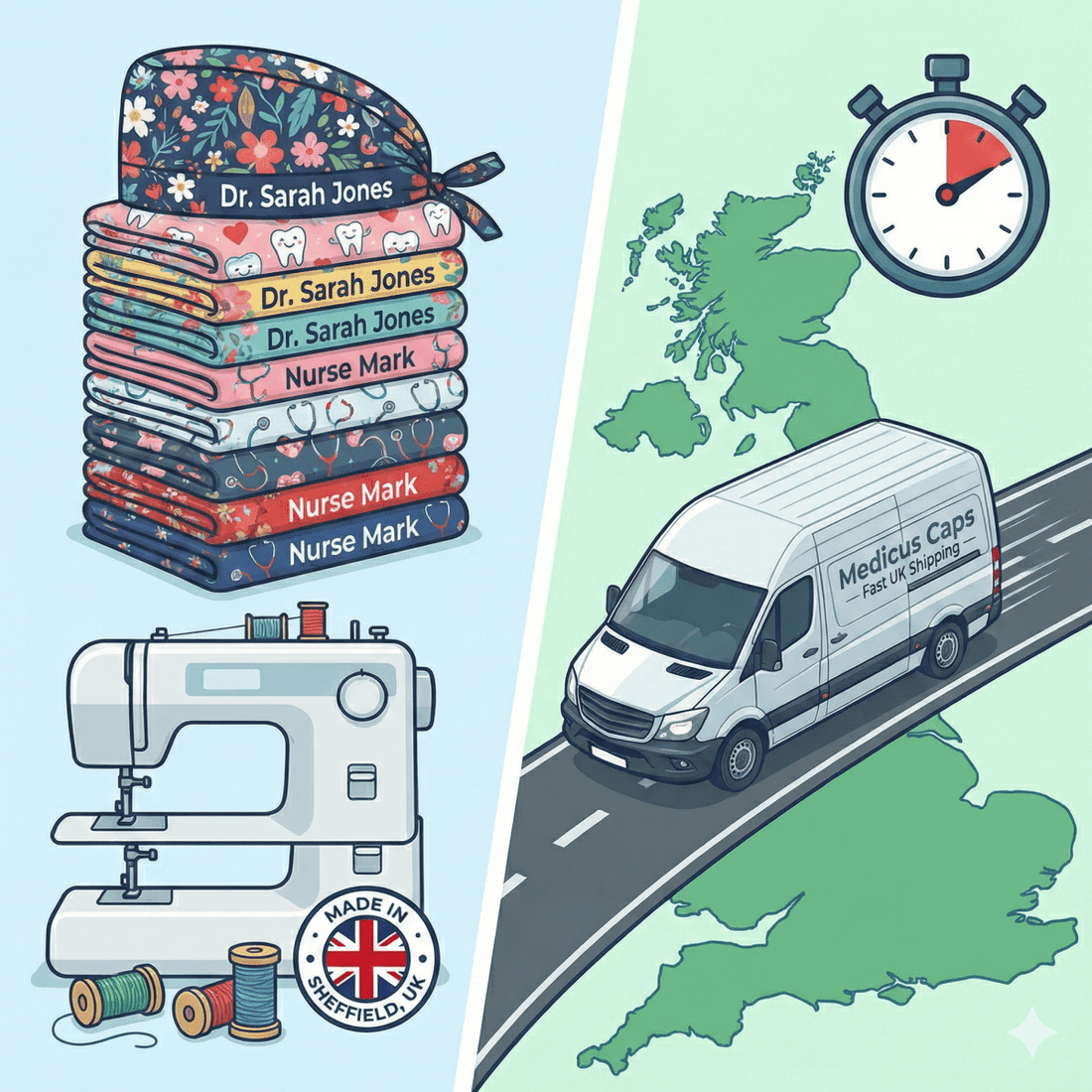 Custom Scrub Caps with Fast UK Delivery | 1-2 Working Days