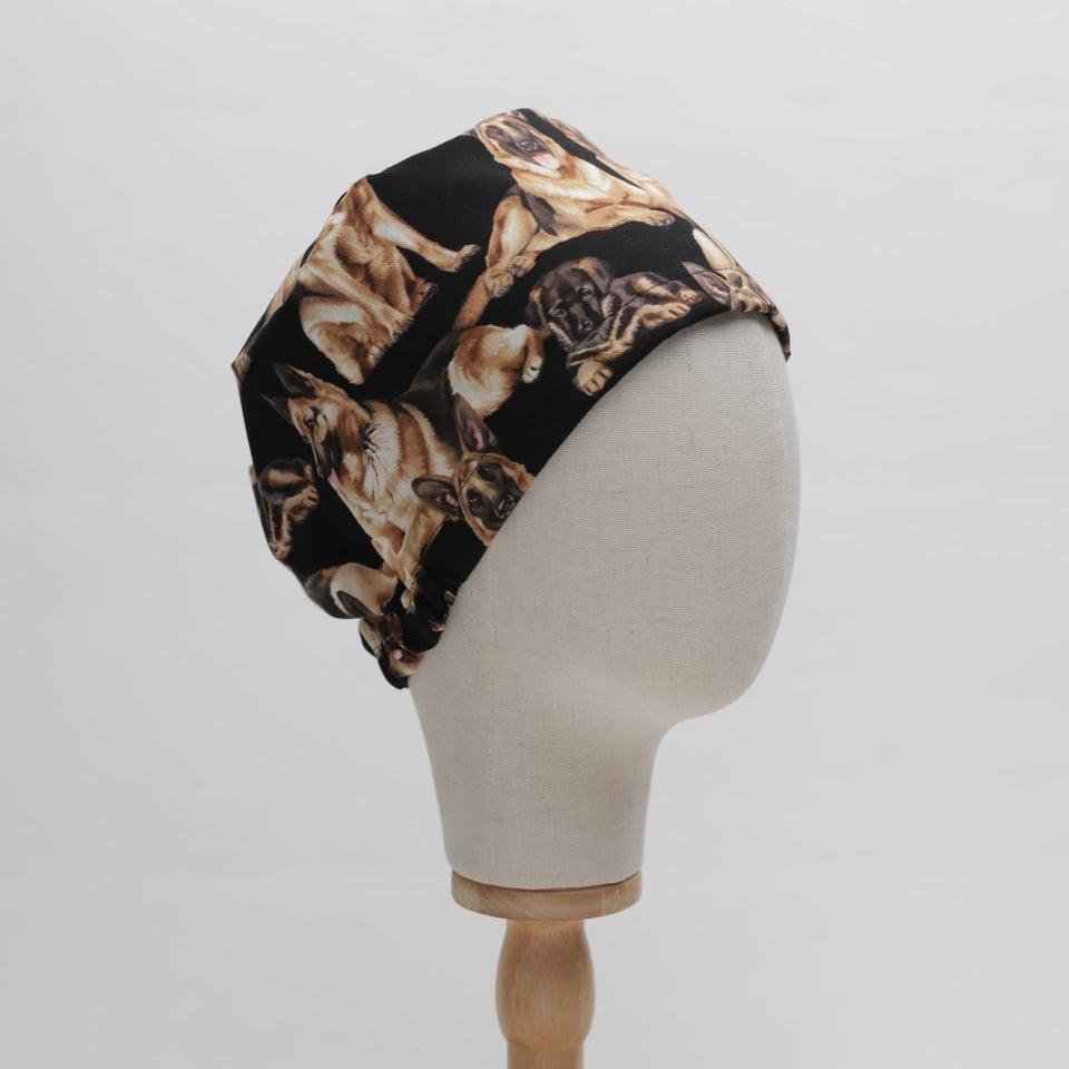 Euro style scrub cap with tie back design for operating theatre professionals
