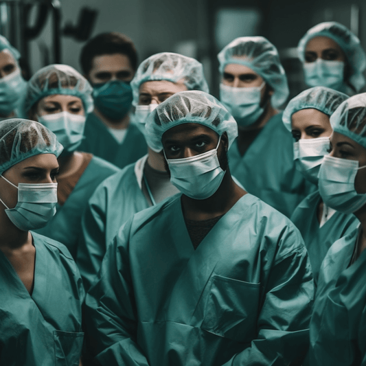 The world record for most people wearing scrub caps