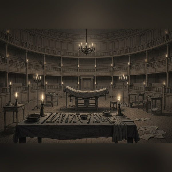 Historical illustration of Robert Liston performing rapid surgery before anaesthesia existed