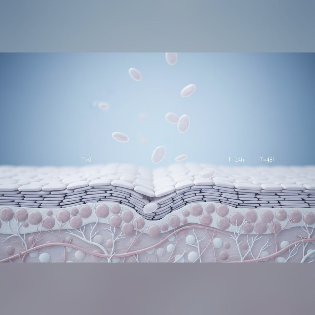 Microscopic view of skin cells shed in the operating theatre highlighting infection control risks