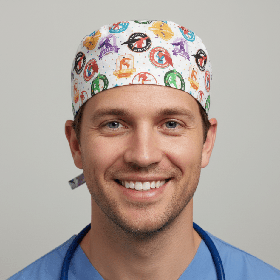 Marvel & DC Superhero Themed Scrub Caps