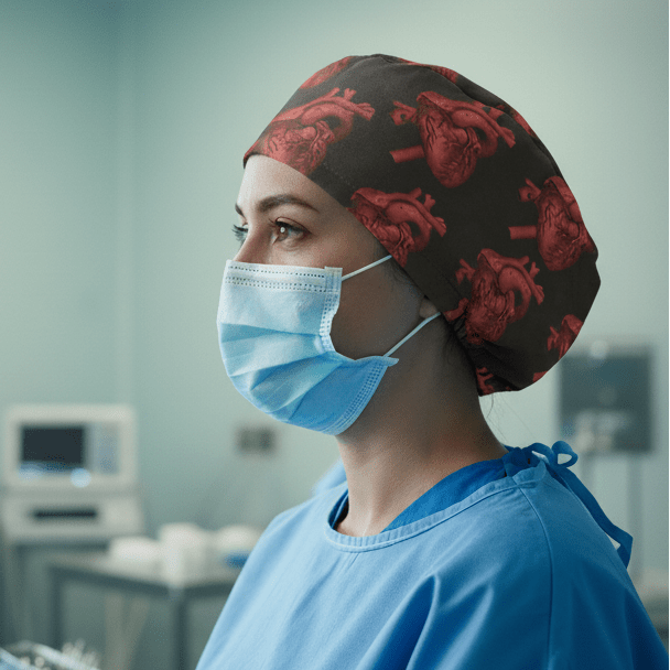 Cardiac / Heart Themed Scrub Caps - Medicus Custom Scrub Caps