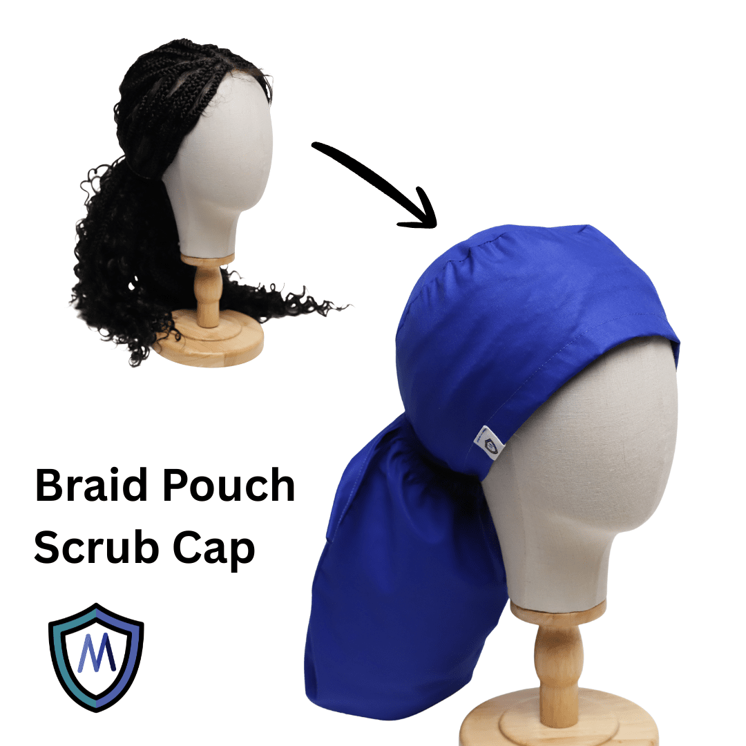 Braid Pouch Scrub Caps | Reusable | Version 1.1