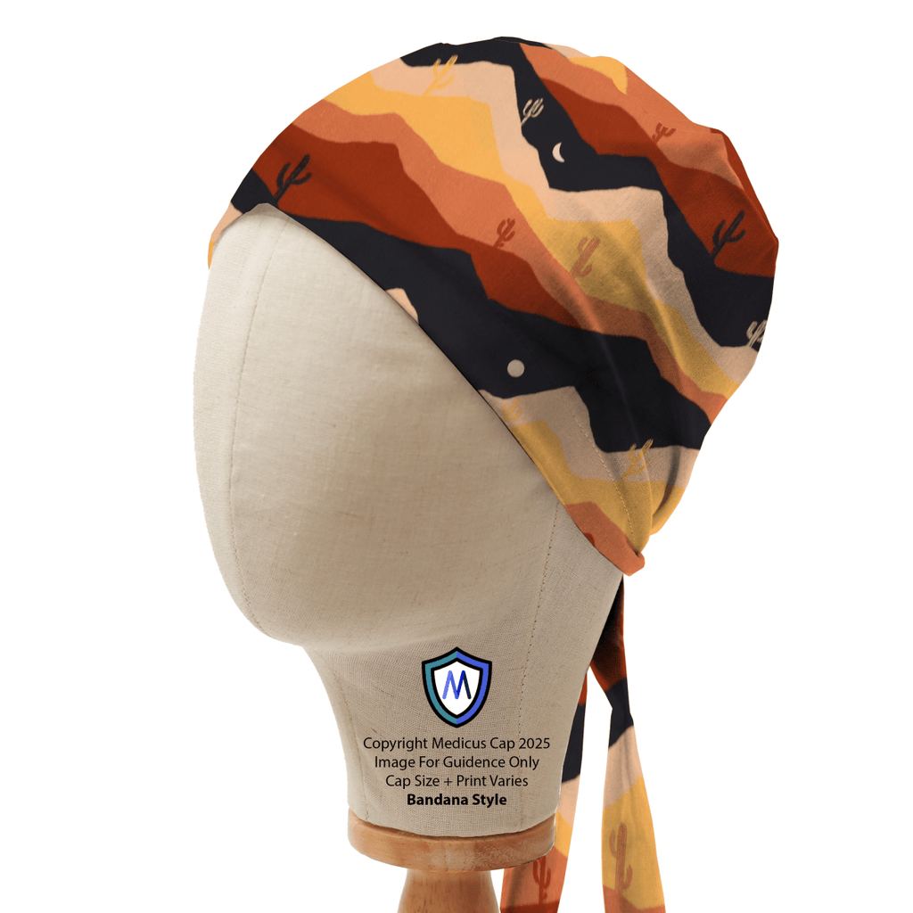 Gorro quirúrgico con diseño de nubes y estrellas abstractas
