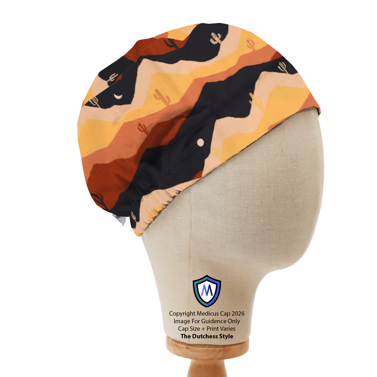 Gorro quirúrgico con diseño de nubes y estrellas abstractas