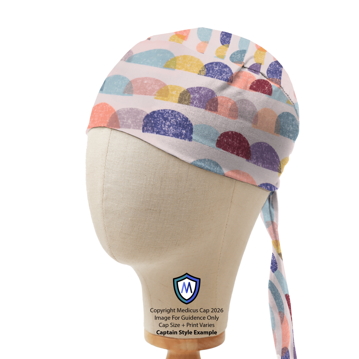 Gorro quirúrgico con diseño de nubes y estrellas abstractas