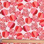 Food Abstract Pomegranates scrub cap fabric pattern close-up