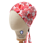 Food Abstract Pomegranates scrub cap in Bandana tie-back style