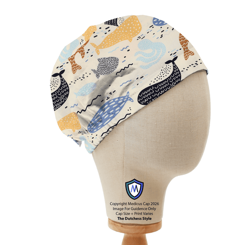 Abstract Whales Underwater Scrub Caps