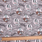 Halloween Addams Family Munsters scrub cap pattern shown flat
