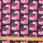 Alice In Wonderland Cat We Are All Mad scrub cap fabric pattern close-up