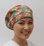 Anaesthetist Drug Labels scrub cap shown on model