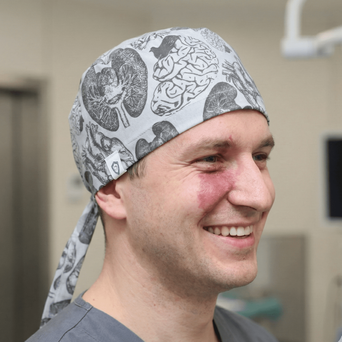 Anatomy Heart Lungs Brains Scrub Caps scrub cap flat lay view