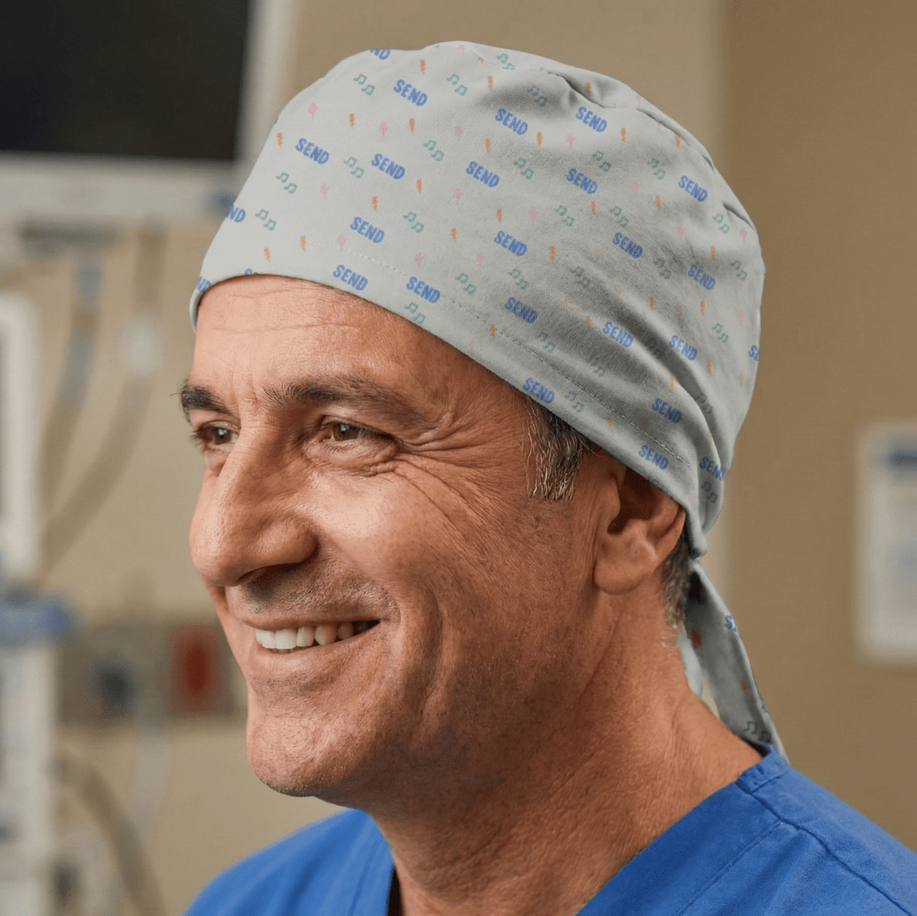 Anesthetist Send Send Send Scrub Cap scrub cap flat lay view