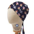 Anesthetist Spicy & Salty Saline scrub cap in Bandana tie-back style
