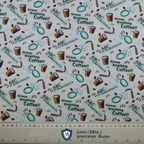 Anaesthetist ABCs fabric pattern detail close-up