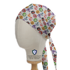 Anaesthetist Superheroes scrub cap in Bandana tie-back style