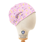 Anesthetist This Girl Can Block scrub cap pattern shown flat