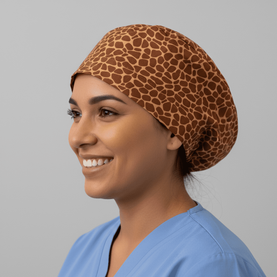 Animal Print Giraffe Scrub Cap