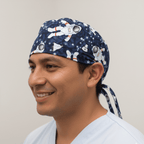 Astronauts Spaceman scrub cap shown on model