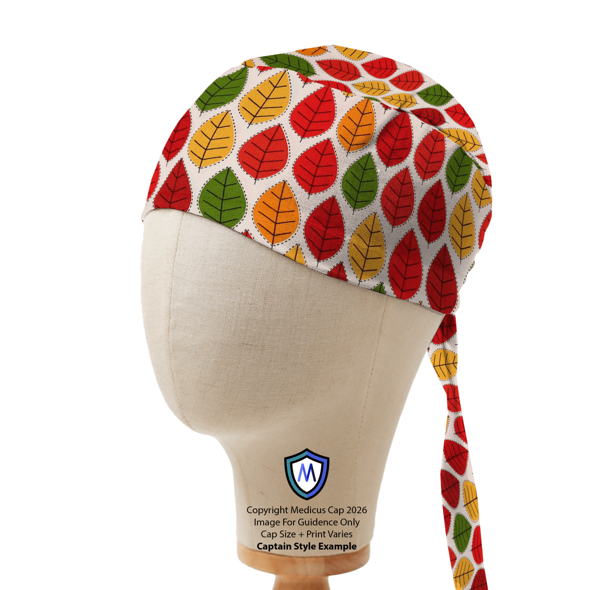 Gorro quirúrgico con hojas de invierno