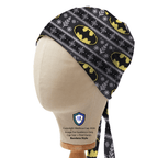 Christmas Batman Logo Jumper scrub cap in Bandana tie-back style