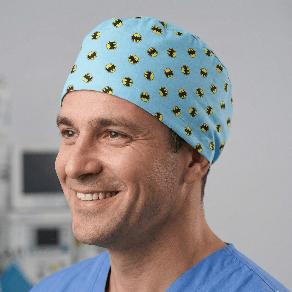 Batman Signal On Blue Scrub Cap