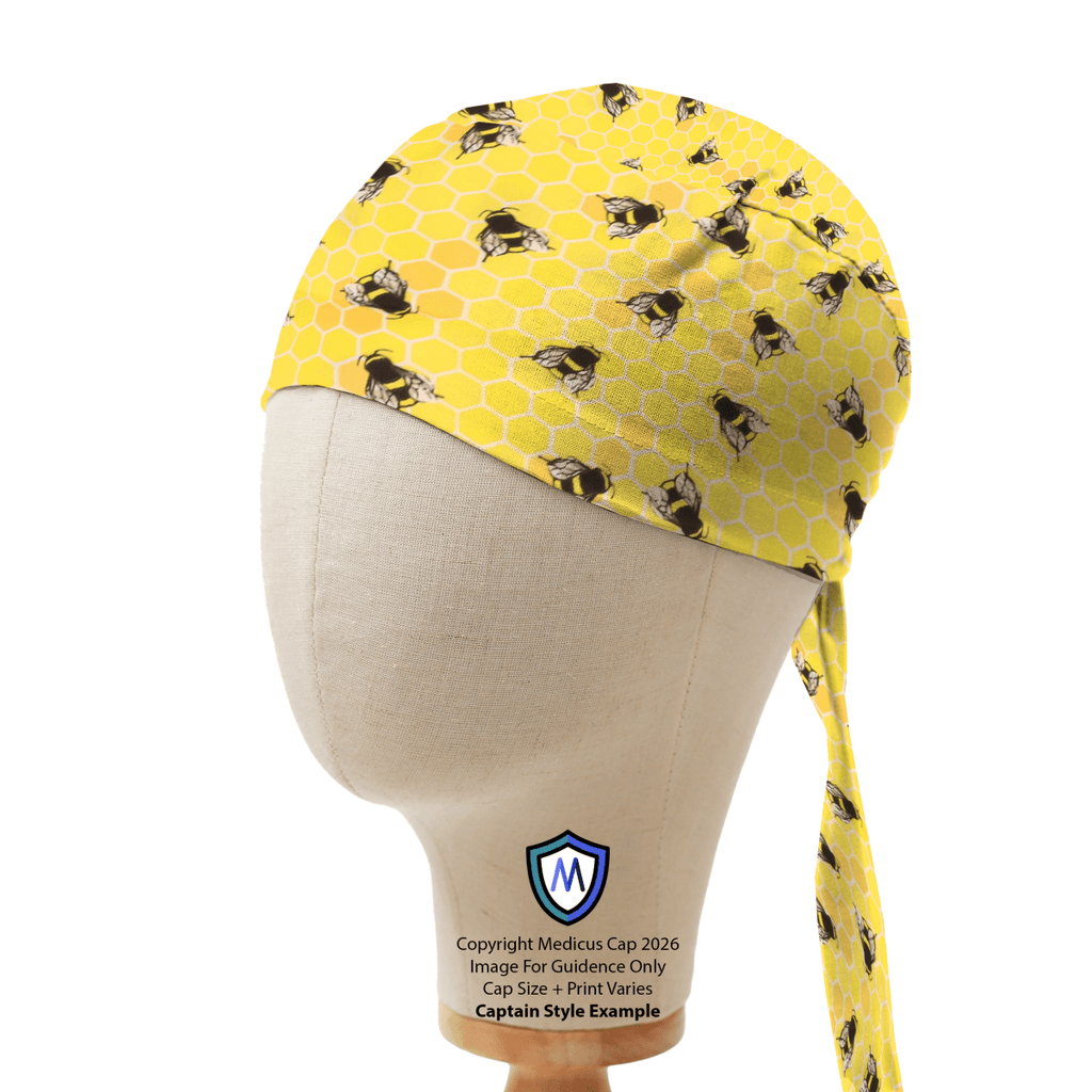 Gorro quirúrgico con tarros de miel de abejas