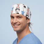 Betty Boop USA scrub cap shown on model
