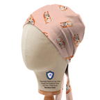 Bingo Dancing from Bluey scrub cap in Bandana tie-back style